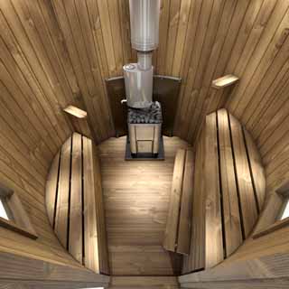 Venkovní sauna, srub, srubová sauna, finská sauna, saunovací srub, saunovací kamna