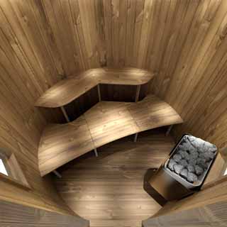 Venkovní sauna, srub, srubová sauna, finská sauna, saunovací srub, saunovací kamna