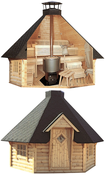 interiér, sauny, dřevěná sauna